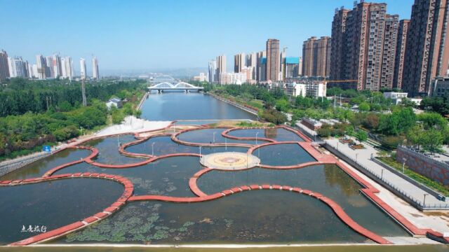 三门峡市涧河春天美丽景色