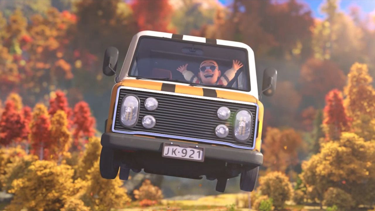 光头强花式开巴士挺进狂野大陆,乘坐快速列车穿越云层来到目的地,惊险