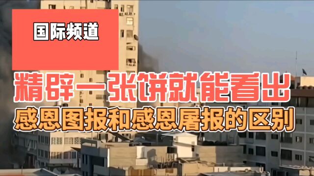 一张饼就能看出,感恩图报和感恩屠报的区别,看来要增加新成语了