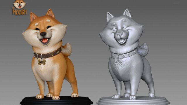 【zbrush雕刻】可爱小柴犬模型制作教程.zbrush动物模型雕刻教程