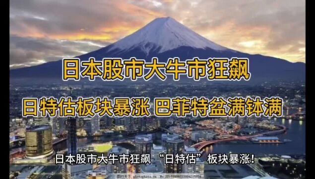 日本股市大牛市狂飙 “日特估”板块暴涨!