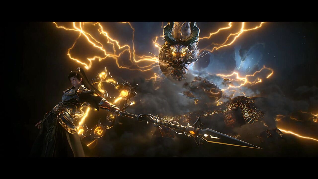 石昊决战 战天歌,雷帝宝术初现神威 显化出来的雷龙太帅了吧 ,燃爆了!