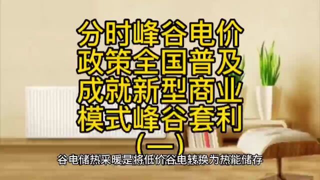 分时峰谷电价政策全国普及成就新型商业模式:峰谷套利(一)