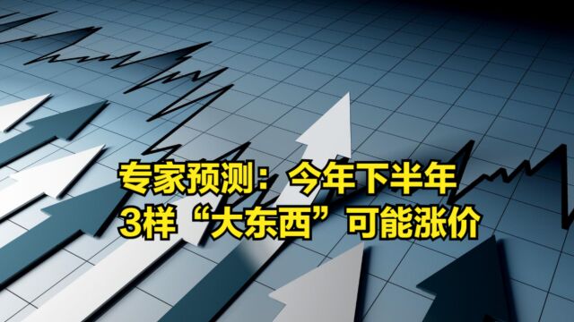 专家预测:今年下半年,3样“大东西”可能涨价,大家做好准备