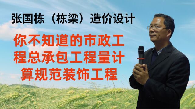 张国栋(栋梁)造价设计:你不知道的市政工程总承包工程量计算规范装饰工程