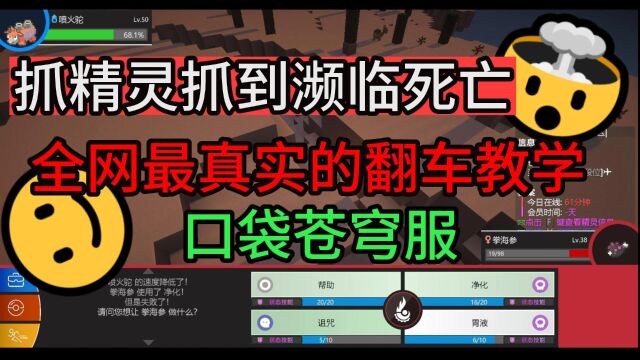 口袋苍穹新服开荒,全网最真实的翻车教学,抓精灵抓到濒临死亡