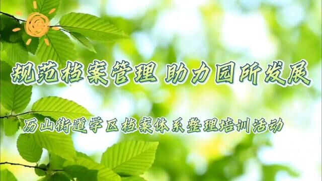 规范档案管理 助力园所发展 历山街道学区档案体系整理培训活动 夏巧凤 宋传娟 审核 吴平 发布 唐甜甜 翟斌 .mp4