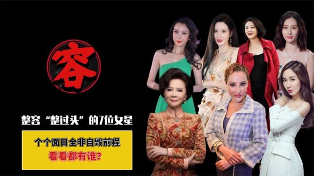 整容“整过头”的7位女星,个个面目全非自毁前程,看看都有谁?