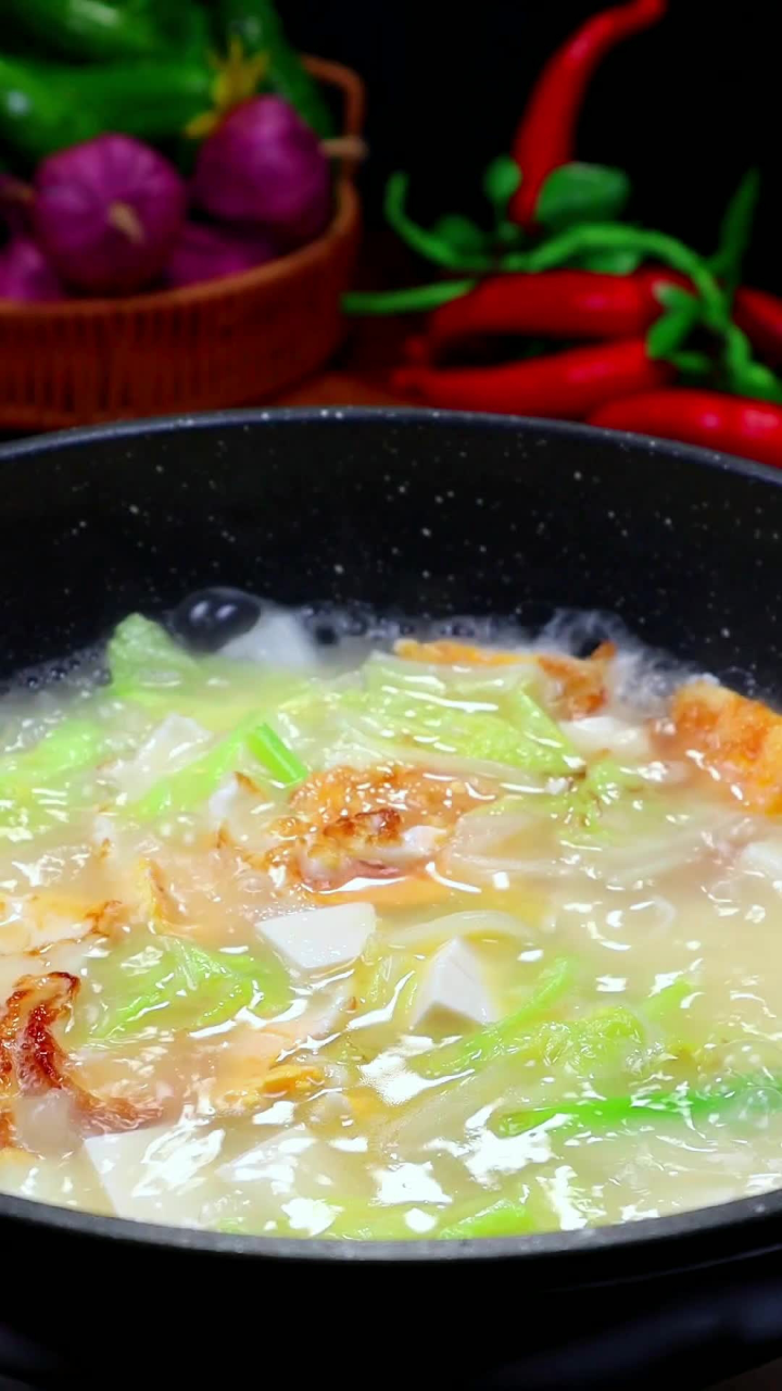 白菜海米豆腐汤图片