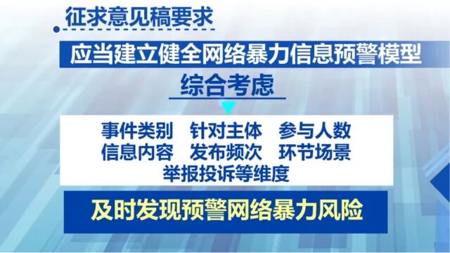 网络暴力信息治理规定公开征求意见