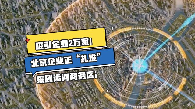 吸引企业2万家!北京企业正“扎堆”来到运河商务区!