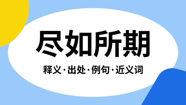 “尽如所期”是什么意思?