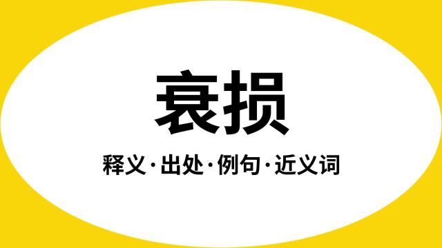 “衰损”是什么意思?