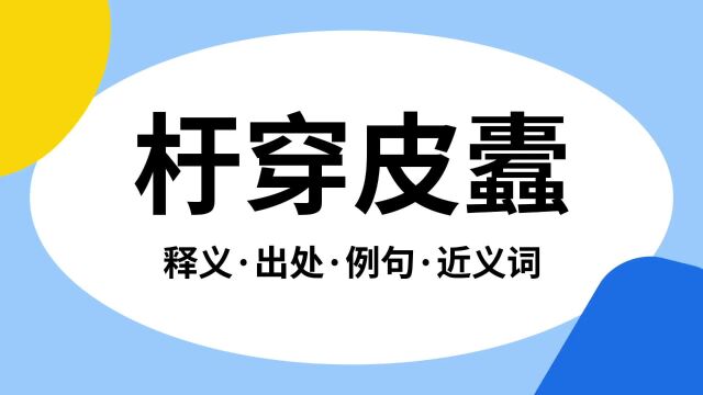 “杅穿皮蠹”是什么意思?