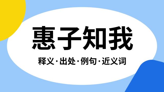 “惠子知我”是什么意思?