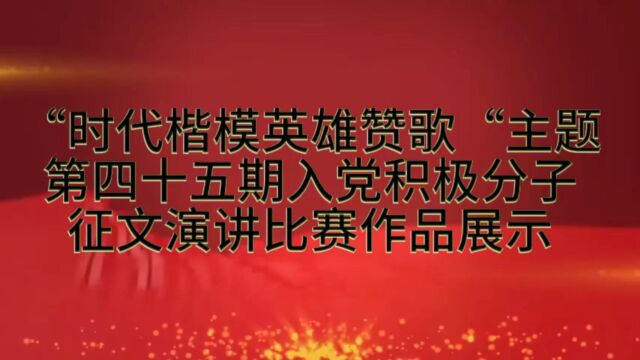 ”时代楷模英雄赞歌”主题(2) 第45期入党积极分子征文演讲比赛作品展示