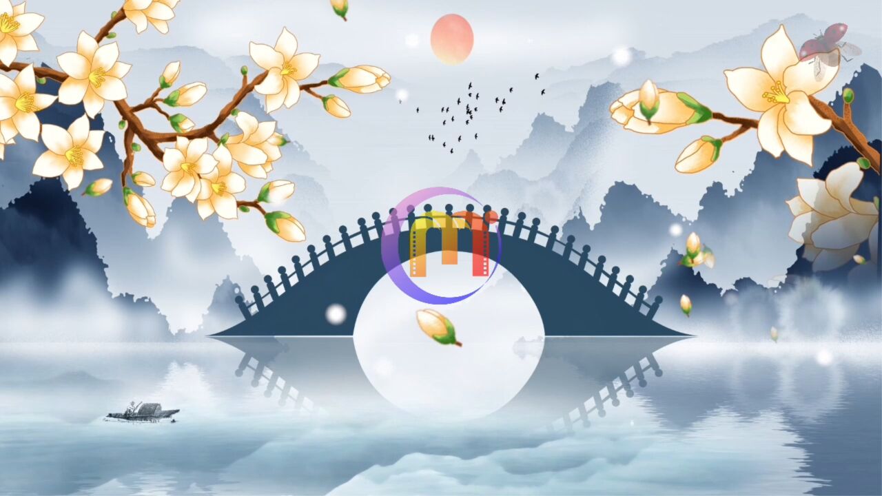 玉兰花开 少儿舞蹈节目舞台演出唯美玉兰花中国风大屏幕高清led背景