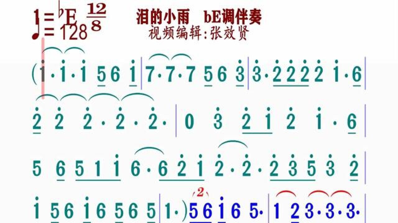 《泪的小雨》动态简谱be调伴奏完整版请点击上面链接 知道吖动态谱