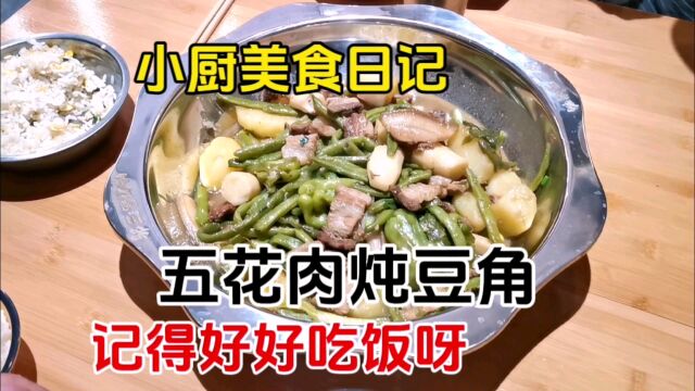 五花肉炖豆角/平平常常家常菜