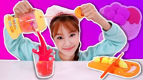 Ddolddoli果汁搅拌机玩具来制作鲜榨果汁 厨房游戏