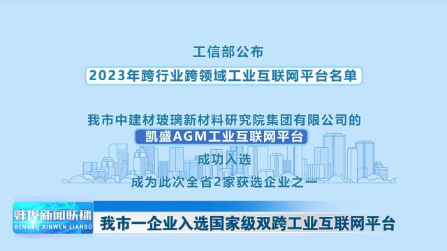 我市一企业入选国家级双跨工业互联网平台