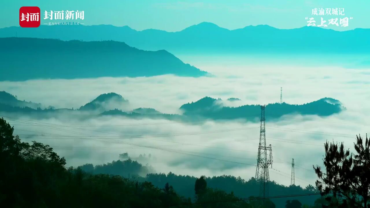 春雨后的达州雷音铺森林公园:初阳交相辉映,山谷云蒸霞蔚