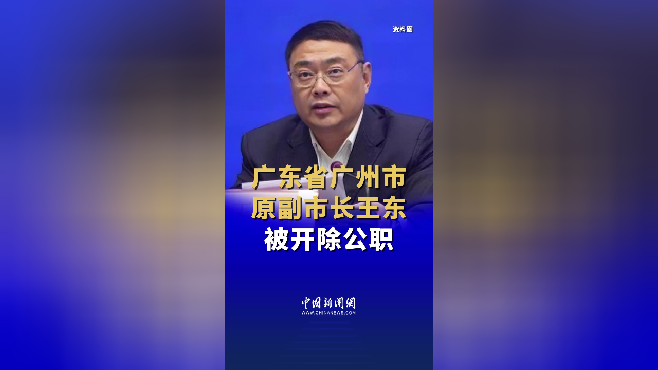 广东省广州市原副市长王东被开除公职