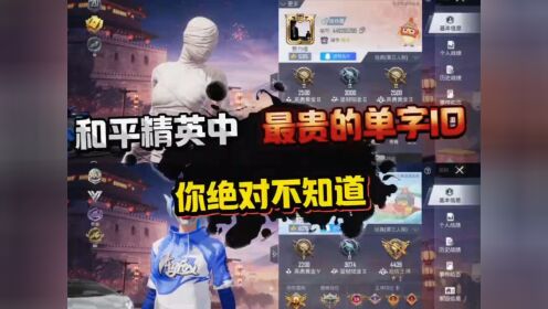 和平精英:中最贵的极品id,第一名你们肯定不知道!