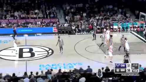 《NBA全场回放》【原声回放】黄蜂vs篮网第2节 阿伦扶摇直上滑翔劈扣