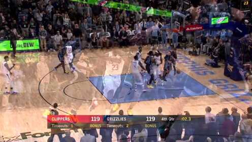 《NBA全场集锦》【原声】快船121-119灰熊 乔治22分快船准绝杀逆转灰熊