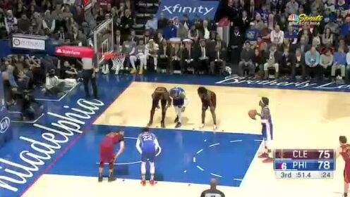 《NBA全场回放》【原声回放】骑士vs费城第3节 恩比德连吃骑士双塔