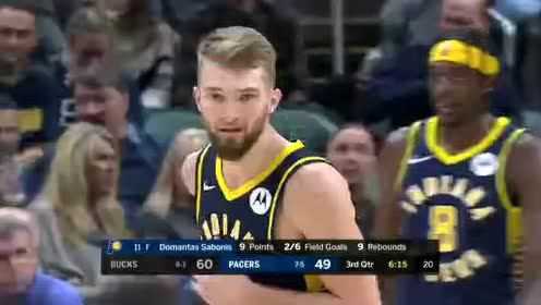 《NBA全场回放》【回放】雄鹿vs步行者第3节 小萨字母对飚三分