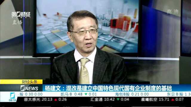 杨建文:应对内在及外在压力 国有企业是“中流砥柱”