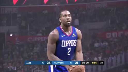 《NBA全场回放》【回放】爵士vs快船第2节 米切尔超强滞空风骚抛投