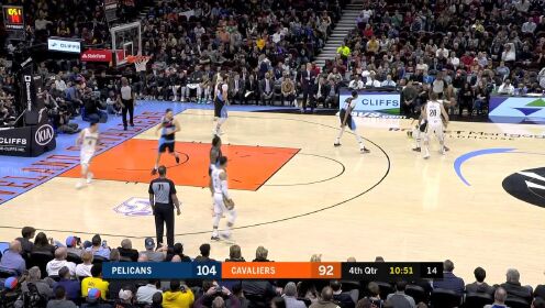 《NBA全场回放》【原声回放】鹈鹕vs骑士第4节 小南斯突破挑篮单打锡安