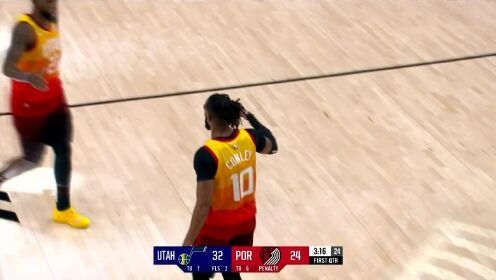 《NBA全场集锦》视防守为无物！康利自信侧翼三分空心命中