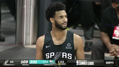 《圣安东尼奥马刺》NBA夏季联赛：马刺vs黄蜂第4节英文原声回放