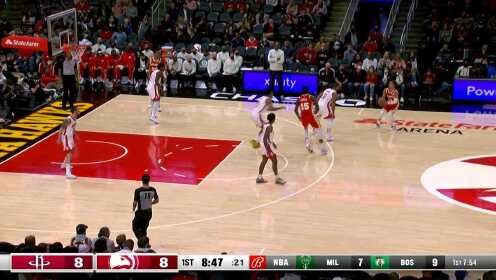 《NBA全场集锦》不愧是杨少侠 特雷杨超远距离突施冷箭三分穿心