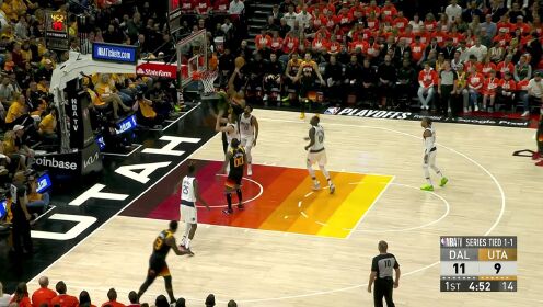 《NBA全场集锦》克拉克森运筹帷幄送出助攻 怀特塞德篮下吃饼单臂劈扣