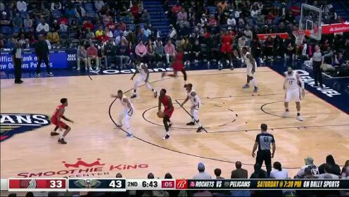 《NBA全场集锦》【回放】NBA常规赛：开拓者vs鹈鹕第2节英文原声回放