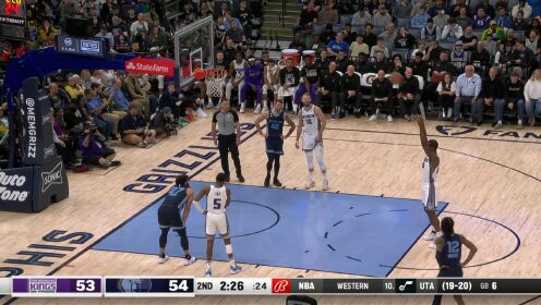 《NBA全场集锦》【回放】NBA常规赛：国王vs灰熊第2节英文原声回放