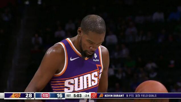 NBA季前赛：太阳vs活塞第1节中文解说回放