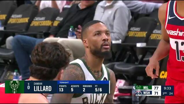 NBA常规赛：雄鹿vs奇才第3节中文解说回放