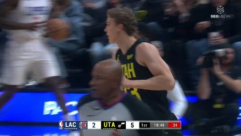 《NBA全场集锦》趁你虚要你命！爵士抢断塔克推进反击 助攻马卡飞身空接命中