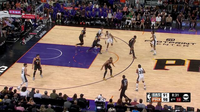 文班亚马vs太阳集锦 18分8篮板4盖帽残暴隔扣展示天赋