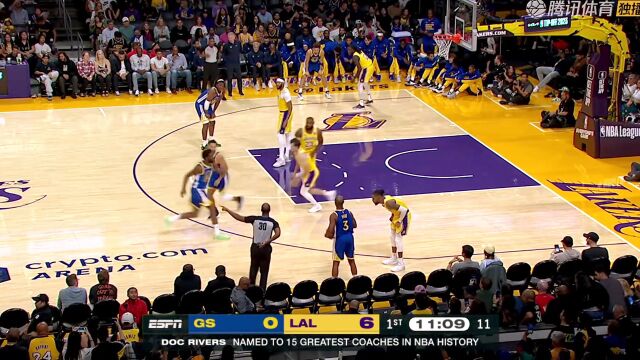 NBA：库里vs湖人集锦 半场高效砍下18分