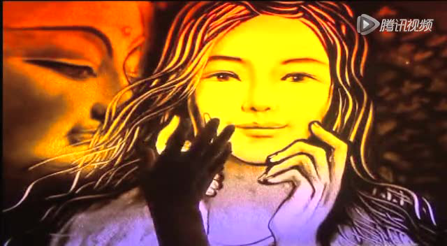 沙画《我问佛》点石沙画张辉老师重新剪辑