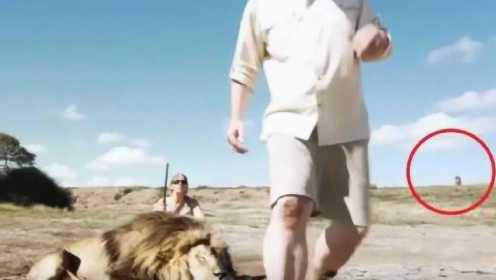 实拍猎人射杀雄狮后拍照炫耀 下一秒遭其同伴报复