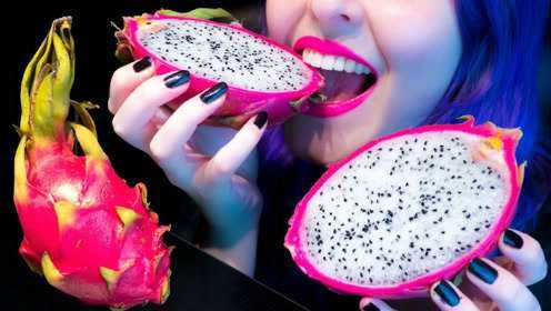 美女早餐吃2只大火龙果,美容又养颜