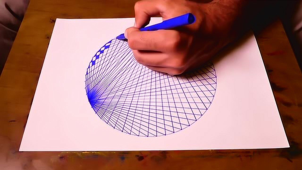 用圆规画3d几何艺术图案教程